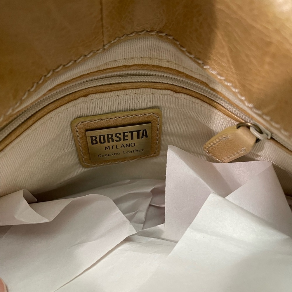 Vintage Borsetta Milano Tan Leather Satchel Bag - Picture 7 of 8